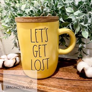 Rae Dunn “Let’s Get Lost” Mug & Wood Topper